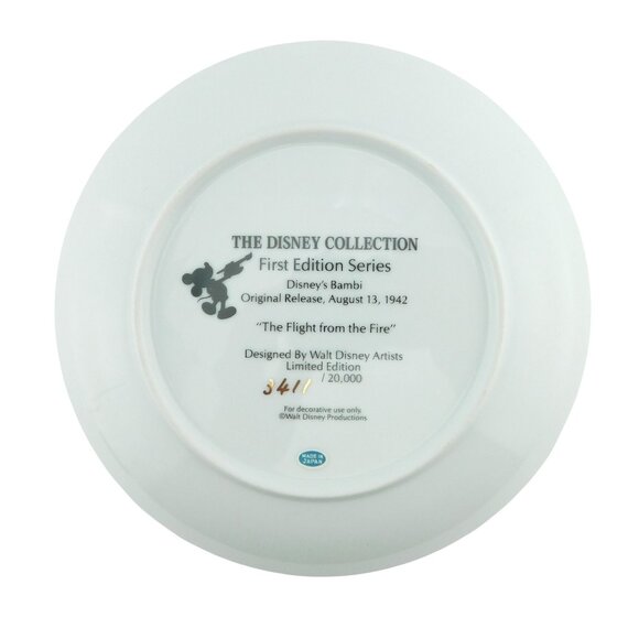 Bambi Limited Edition Disney Plate The Flight From The Fire - Picture 2 of 2